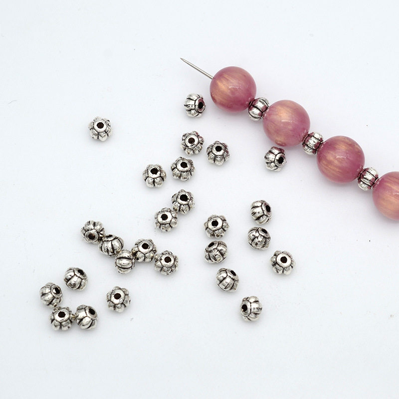 合金古银藏银配件灯笼珠南瓜珠diy手链隔珠隔片配件批发手工串珠