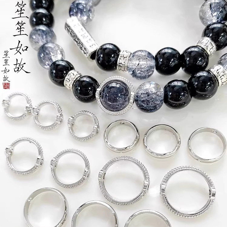 百搭金银包珠圈圆形过线圈diy串珠材料手工手链项链饰品散珠配件