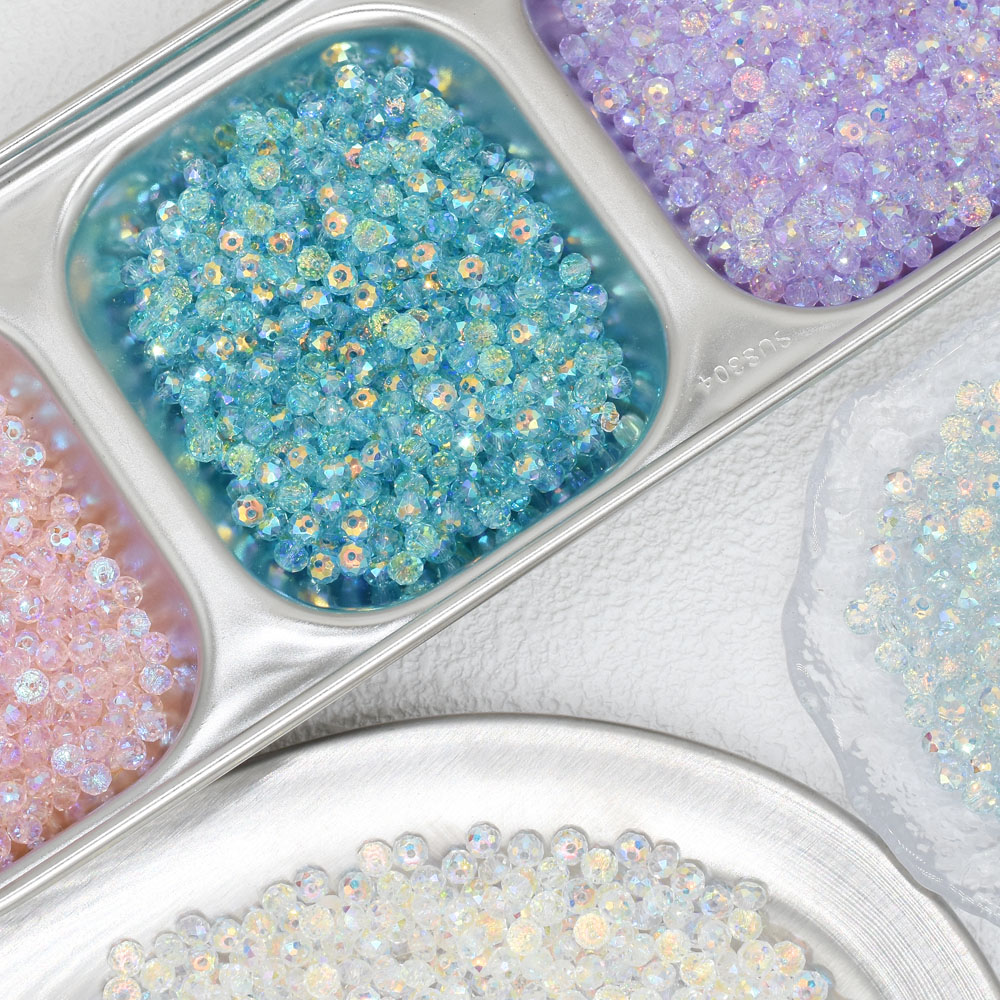 爆闪车轮珠切面水晶散珠子