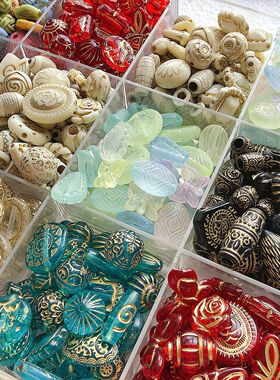 复古描金仿捷克珠diy手工饰品