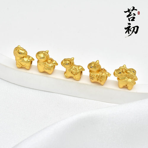 古法沙金铜镀金马上有钱小马配件