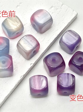紫外线光变方糖串珠DIY