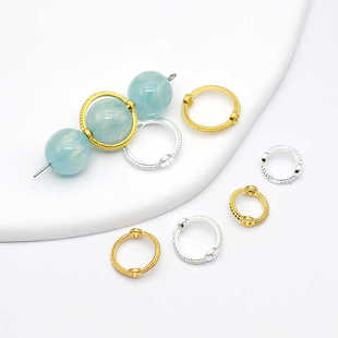 双孔花边圆环合金套珠圈手工diy珍珠饰品包珠环串珠子配件材料