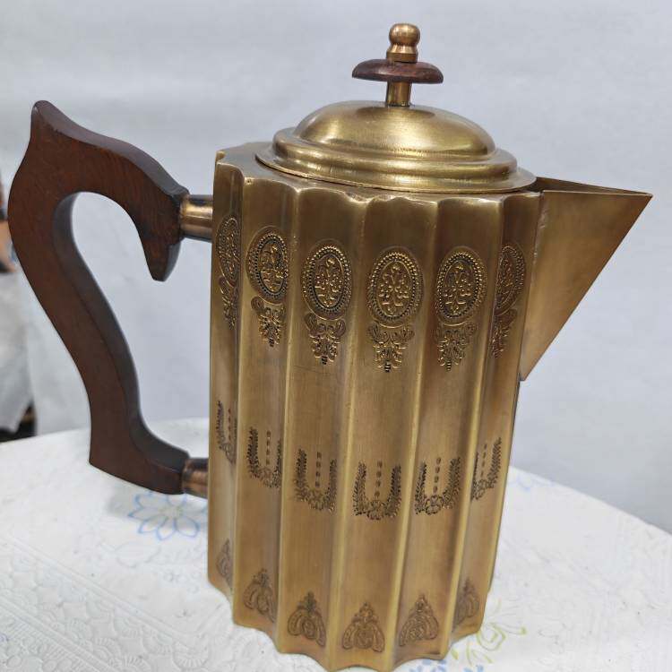 印度进口纯铜黄铜茶壶奶茶壶泡茶煮茶壶铜壶有焊接痕迹介意勿拍