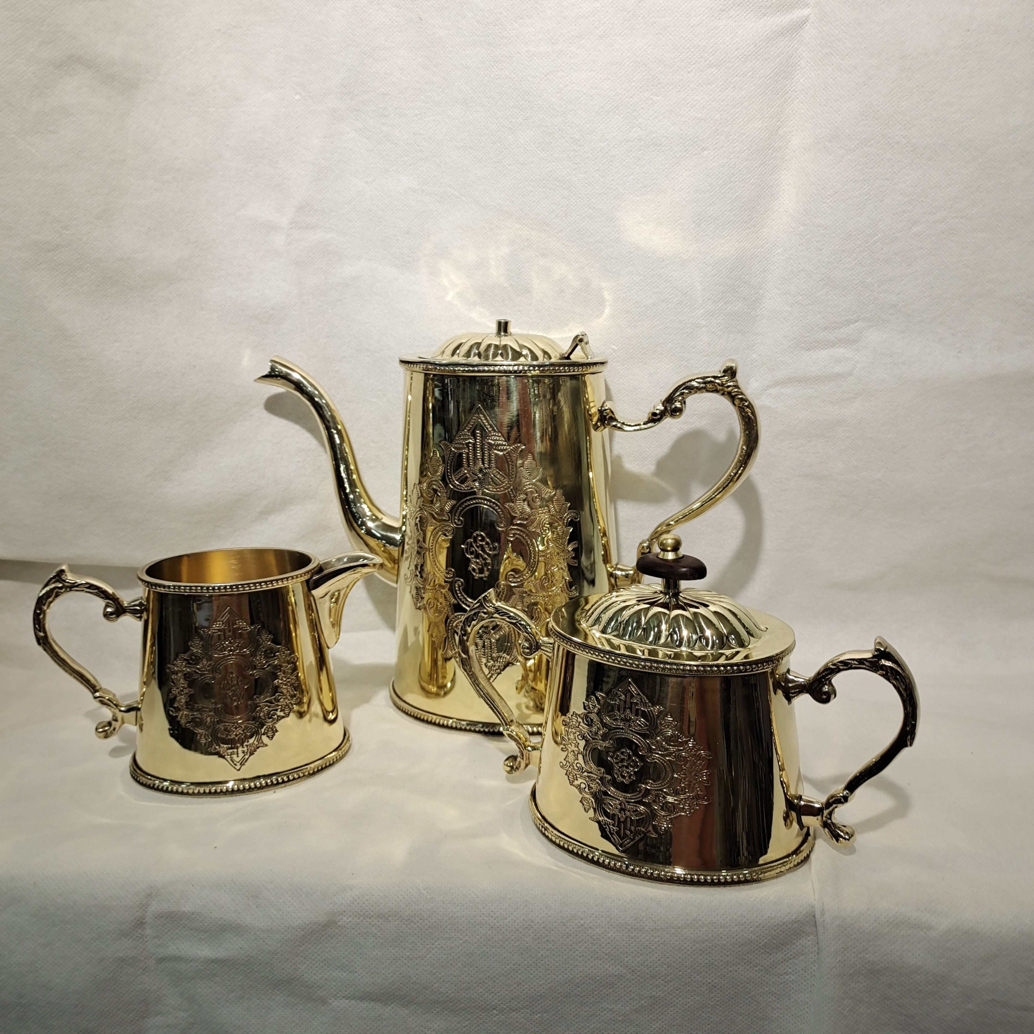 铜壶新款茶叶罐巴基斯坦进口纯铜泡茶煮茶欧式宫廷风三件套