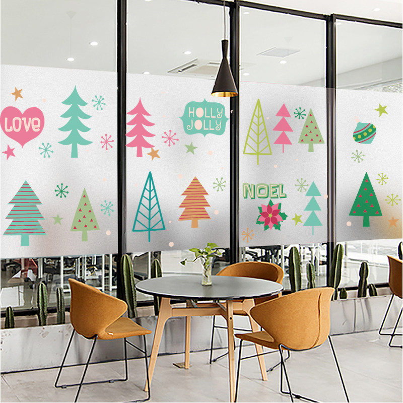 创意圣诞节装饰咖啡馆奶茶甜品店铺橱窗玻璃门腰线贴磨砂静电贴膜在类目 家居饰品, 贴饰, 瓷砖/玻璃贴中 - 来自Buy2taobao.com提供专业的淘宝代购服务