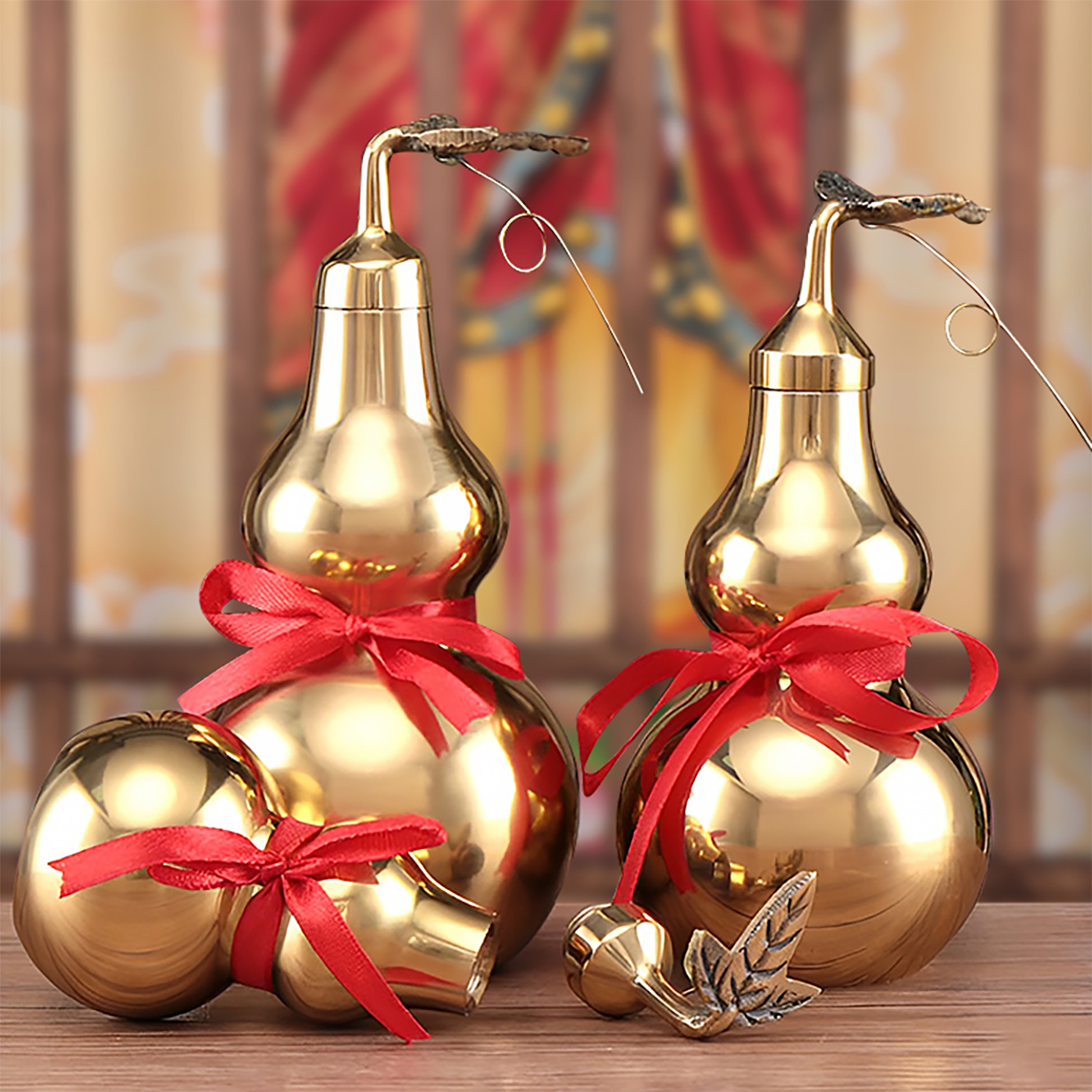 铜胡芦摆件家用镇宅开口工艺