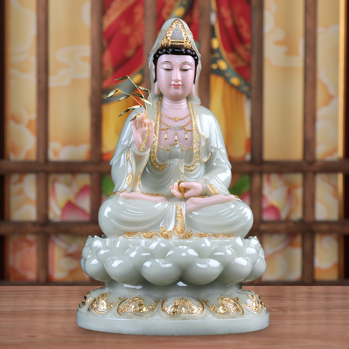 信扬汉白玉供佛居家观音