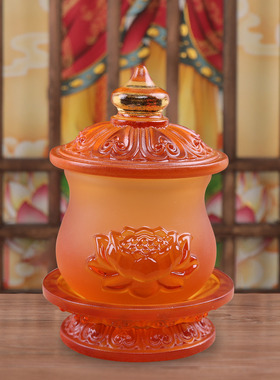 琉璃供杯莲花花净水杯供奉菩萨