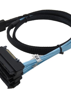 miniSAS SFF-8087转8482 SAS SATA服务器硬盘数据线15pin供电接口