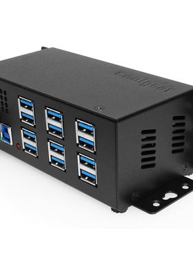 Coolgear 12口USBG-12U3ML USB3.0工业级金属Hub可选电源适配器