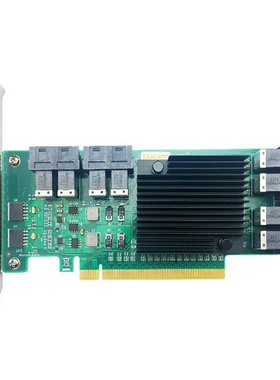 PLX8748 U.2 NVMe SSD扩展卡PCIe3.0 X16转8口SFF8643LRNV9349-8I