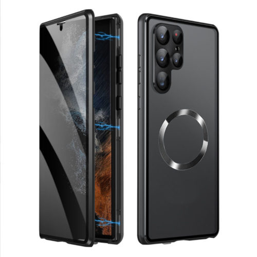 适用galaxy+三星s24ultra手机壳galaxy万磁王双面s23+手机保护全包钢化玻璃s22plus电话套一体磁吸护镜头卡扣