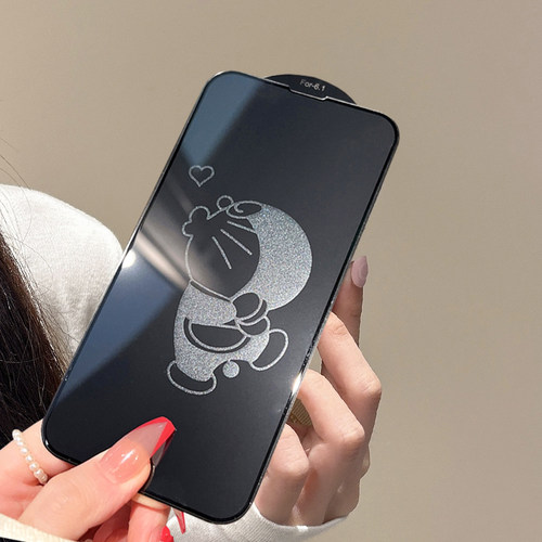 mon贴+苹果16ProMax防偷窥Pihone14plus熄息影图案钢化玻璃膜11动漫13卡通XR保护贴15皮卡丘12荧幕适用宝可梦