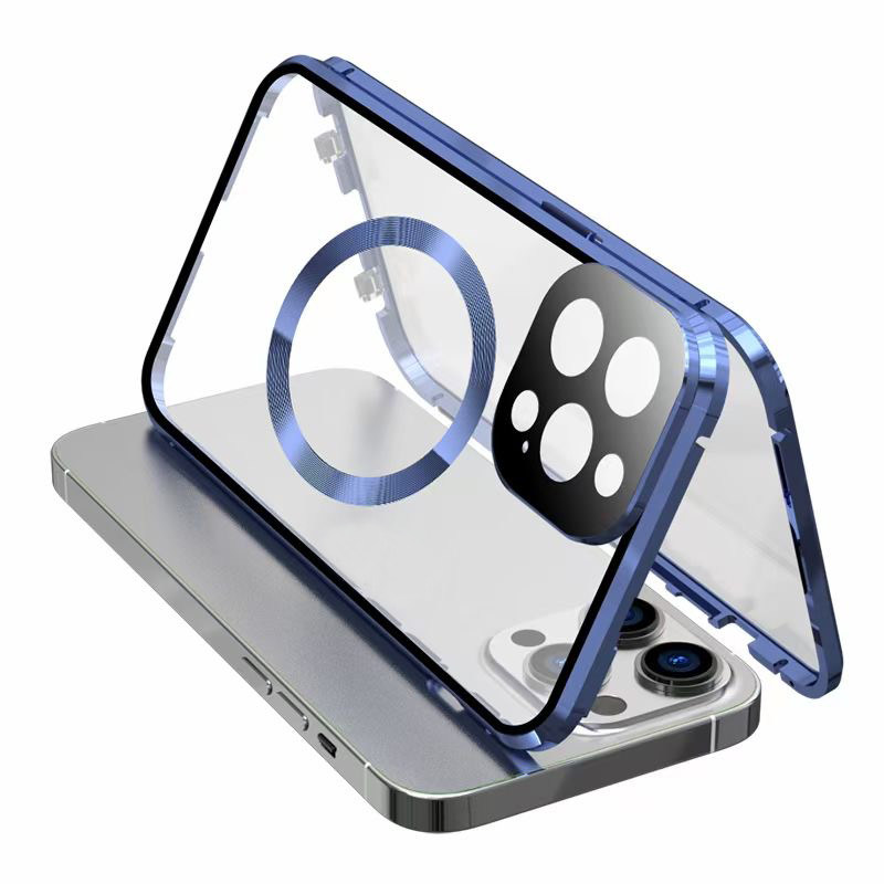 苹果16+pro+max万磁王双面保护15套一体膜磁力电话手机壳护镜防偷窥全包iphone14plus正反适用钢化无线充