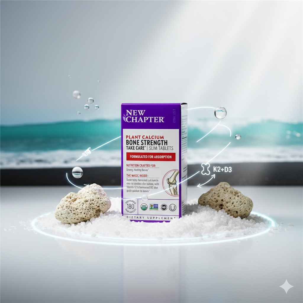 New Chapter新章植物海藻钙片180片含K2 D3 补钙易吸收中老年成人