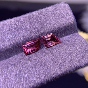 天然碧玺糖果色耳钉裸石戒面