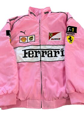 F1法拉利复古刺绣赛车夹克