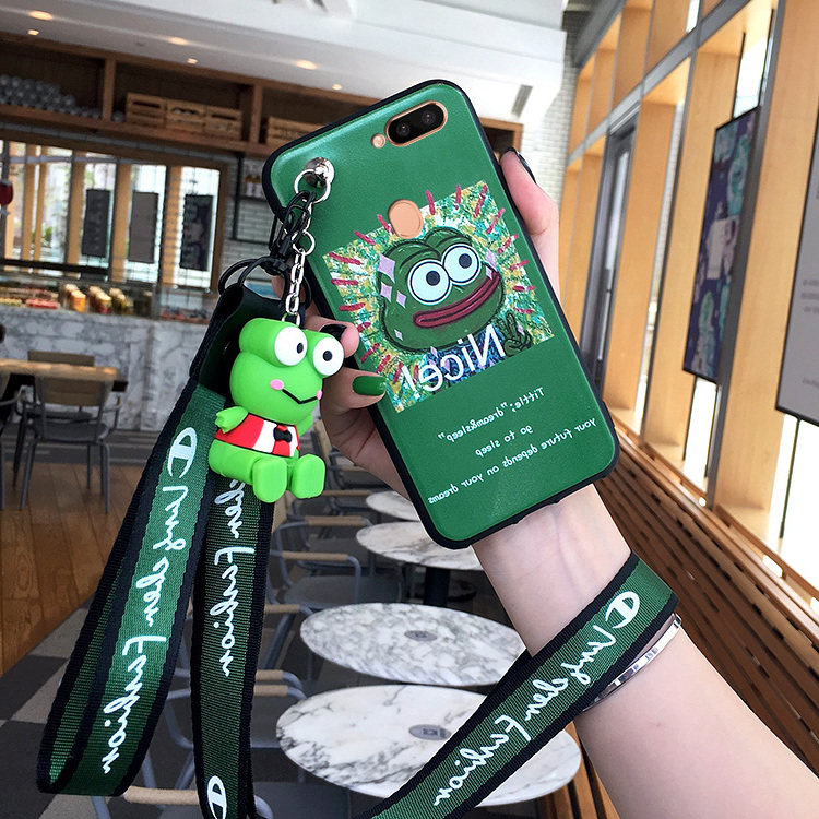 oppo R7 lovely Frog Doll Bracket R7S/R9 Soft cover R9S Lanyard R11/R11S/plus Mobile phone shellin the 3C Digital Accessories, Cell Phone Accessories , Phone Protection Case/Shell  category - from Buy2taobao.com to provide professional Taobao agent buy service