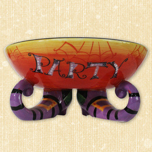 【包邮】夏洛克家居 陶瓷手绘马戏小丑高跟鞋汤碗/果盘