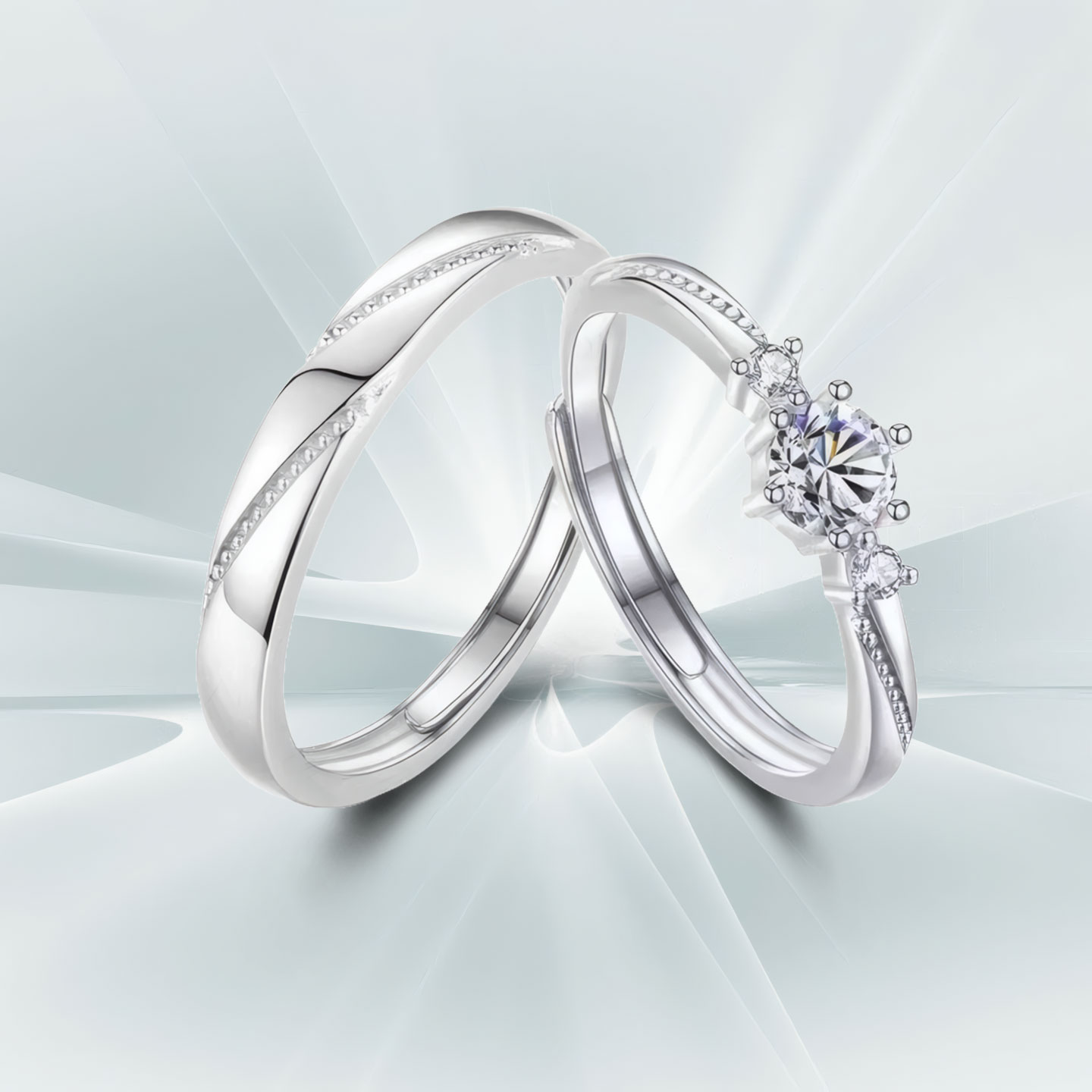 DR钻戒情侣对戒999纯银戒指2025新款小众设计对戒圣诞礼物送女友