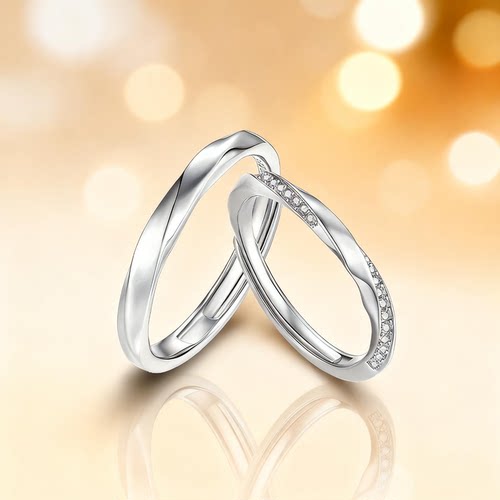DR莫比乌斯环银戒指情侣对戒纯银999戒指一对小众生日礼物送女友