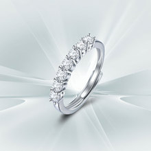 DR满天星戒指女999纯银莫桑石钻戒求婚结婚订婚戒生日礼物送女友