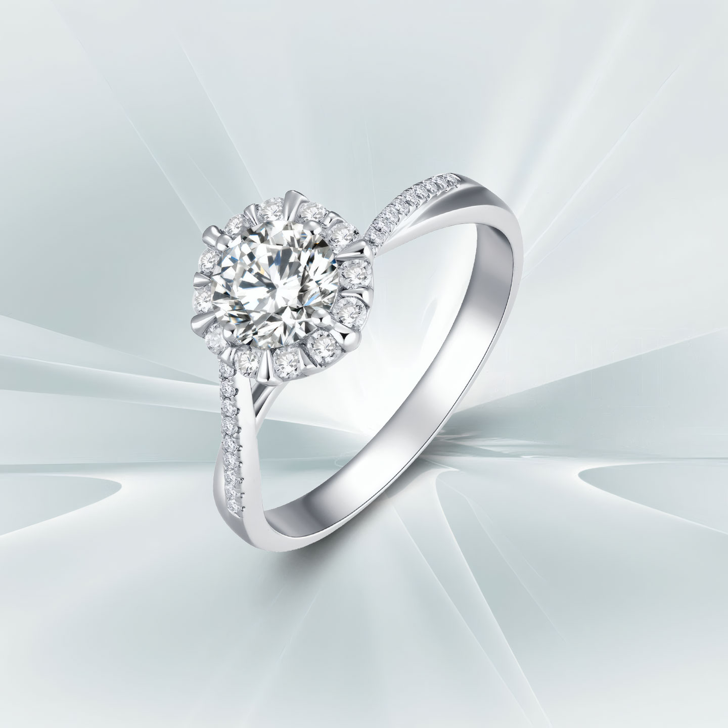 DR莫桑石钻戒女999纯银小众设计轻奢高级感求婚结婚仿真钻石戒指