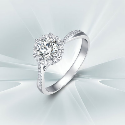 DR莫桑石钻戒女999纯银小众设计轻奢高级感求婚结婚仿真钻石戒指