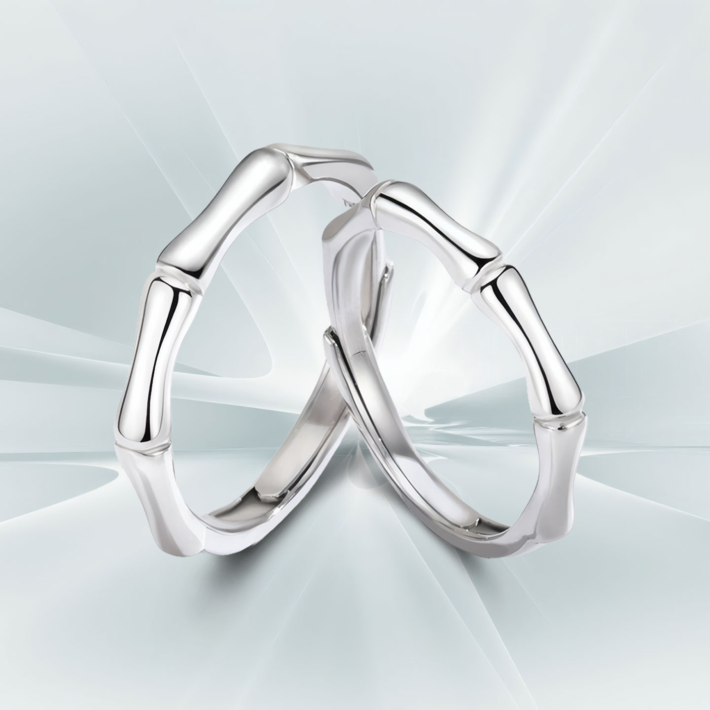 DR竹节戒指情侣对戒纯银999一对男女款轻奢高级感生日礼物送女友