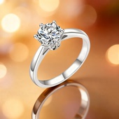 DR莫桑石钻戒女1克拉轻奢高级感求婚结婚订婚戒指生日礼物送女友