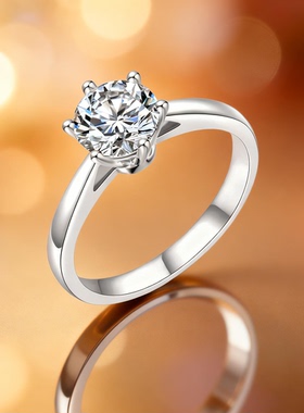 DR莫桑石钻戒女1克拉轻奢高级感求婚结婚订婚戒指生日礼物送女友