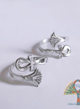 埃及女银古埃及风纯手工戒指花卉