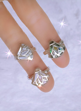 埃及女银复古时尚手工莲花戒指