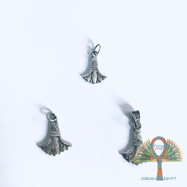 原装进口古埃及风手工银饰首饰圣花睡莲花花卉女式银吊坠