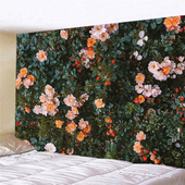 复古蔷薇花背景布卧室床头大挂布租房改造宿舍装 饰免打孔墙布挂毯