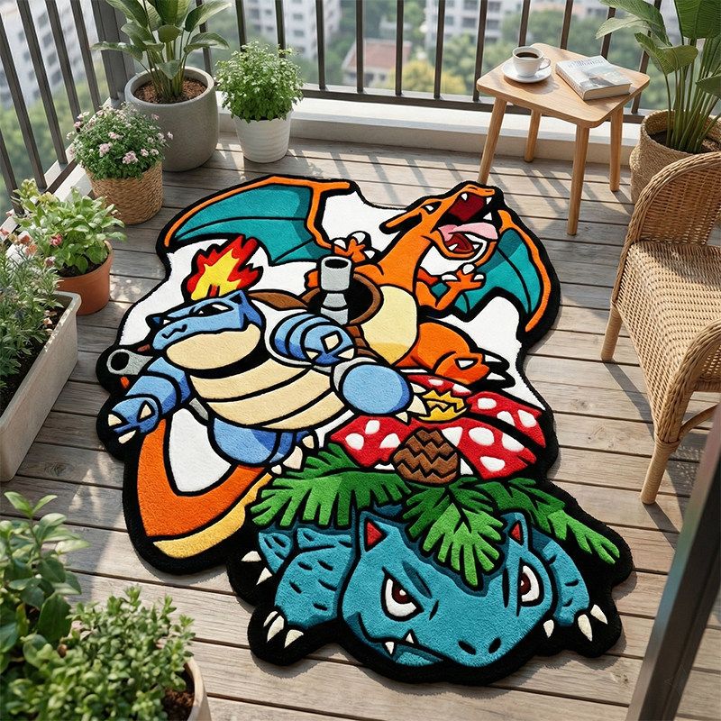 动漫宝可梦周边异形卡通地毯图片