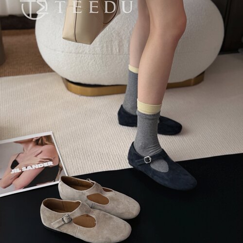 TEEDU缇度2026春新款复古小众女ins潮鞋韩版芭蕾舞鞋