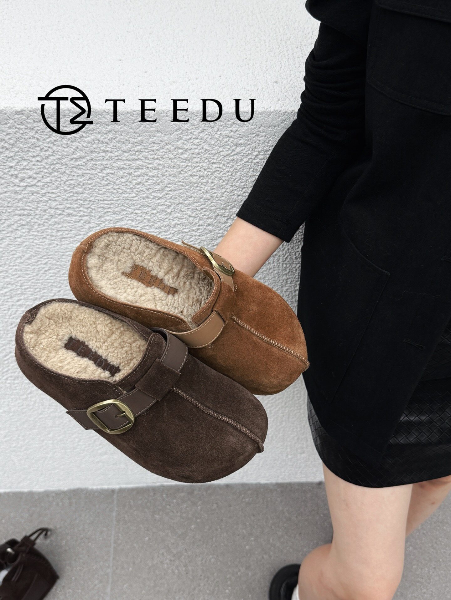 缇度TEEDU2025秋冬款真皮高端欧货女款百搭勃肯鞋