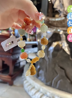 杭州香积金丝玉南瓜手串女款轻奢ins小众设计高级感手链正品代请