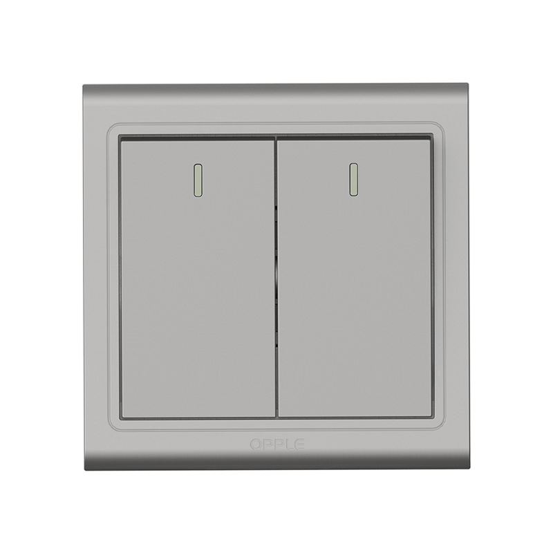 欧普一二三四开双控电源开关按钮插座面板墙壁家用开关w51灰g