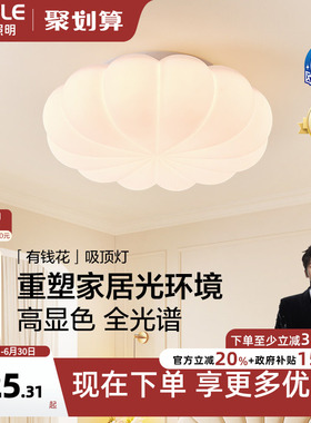 26新-欧普/有钱花/奶油风全光谱护眼吸顶灯具饰卧室书房儿童房DD