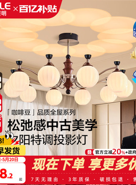欧普/咖啡豆/中古风吊灯复古2025新款宋代美学灯饰全光谱客餐厅DD
