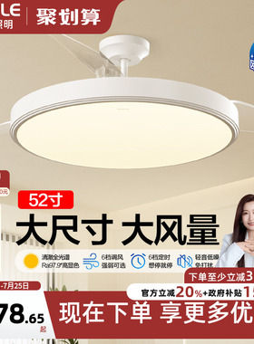 欧普照明隐形风扇吊灯客厅用52寸大尺寸智控套餐FS