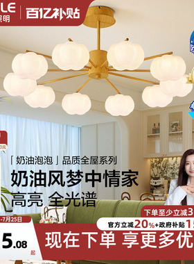 欧普照明/奶油泡泡/原木奶油风吊灯全光谱Ra95智能客卧餐厅套餐DD