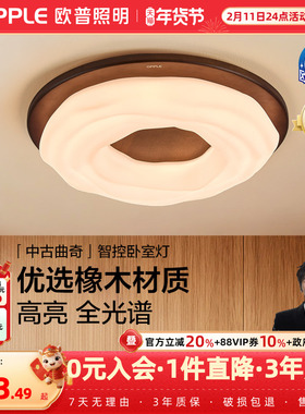 欧普/中古曲奇/中古风吸顶灯宋式美学全光谱智控护眼卧室书房DD