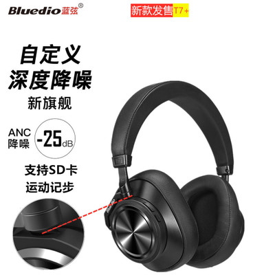 Bluedio/蓝弦 T7+降噪蓝牙SD插卡耳机头戴式智能右脑开发耳机