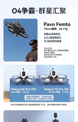 BETAFPV Meteor75 Pro无人机1S数传O4图传穿越机FPV高清航拍整机