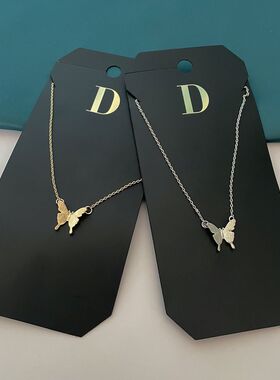 蝴蝶吊坠锁骨链精致百搭项链