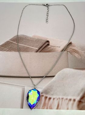 s57青岛欧美首饰品新潮款时尚唯美简约秀气水滴大钻潮搭甜美项链